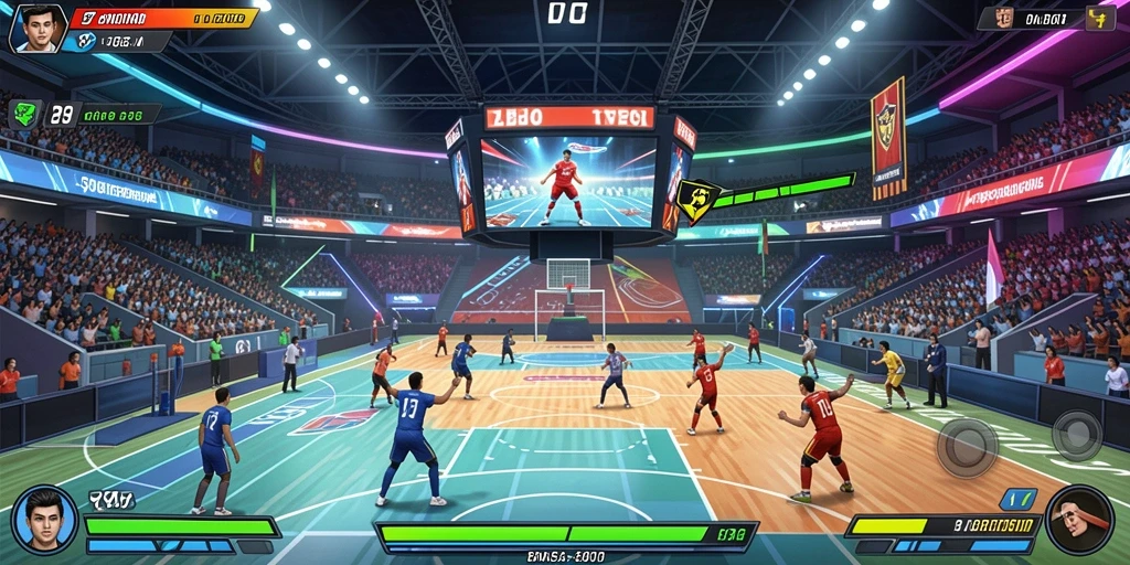 Screenshot pertama menunjukkan aksi seru dalam permainan.